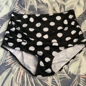 High waisted polka dot bathing suit